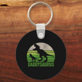 Daddy Dinosaur Daddy Funny Fathers Day Gift Schlüsselanhänger (Vorderseite)