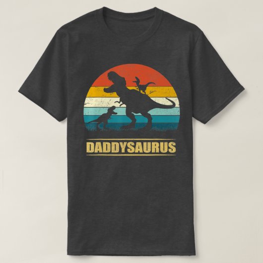 Daddy Dinosaur Daddysaurus 2 Kids Fathers Day Gift T-Shirt (Design vorne)