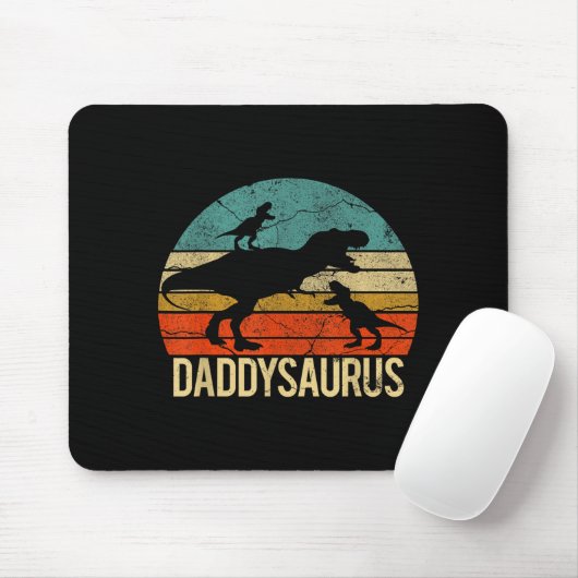 Daddy Dinosaur Daddysaurus 2 Two Kids Christmas Gi Mousepad (Mit Mouse)