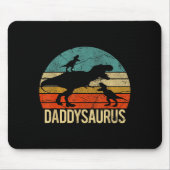 Daddy Dinosaur Daddysaurus 2 Two Kids Christmas Gi Mousepad (Vorne)