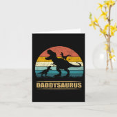 Daddy Dinosaur Daddysaurus 2 Two Kids Funny Vater Karte (Gelbe Blume)