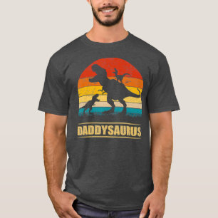 Daddy Dinosaur Daddysaurus 2 Zwei Kinder Geschenk T-Shirt