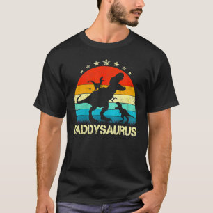 Daddy Dinosaur Daddysaurus 2 Zwei Kinder Weihnacht T-Shirt
