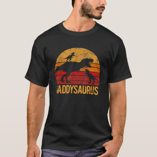 Daddy Dinosaur Daddysaurus 2 Zwei Kinder Weihnacht T-Shirt