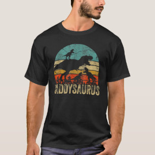 Daddy Dinosaur Daddysaurus 3 Zwei Kinder Weihnacht T-Shirt
