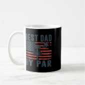 Daddy Disc Golf Bester Vater Par Amerikanische Fla Kaffeetasse (Links)