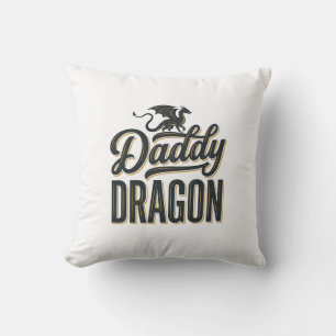 Daddy Dragon Vintage Gravur Shirt Design_1 Kissen