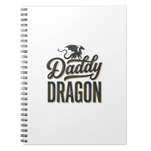 Daddy Dragon Vintage Gravur Shirt Design_1 Notizblock