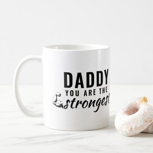 Daddy du bist der stärkste Vatertag Kaffeetasse (Mit Donut)