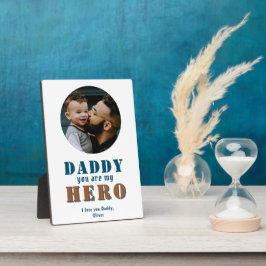 Daddy, du bist mein Helden Vater Foto Vatertag Fotoplatte