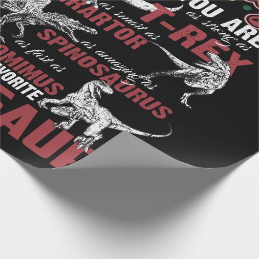 Daddy du bist so stark wie T-rex Dinosaurier Gesch Geschenkpapier (Ecke)