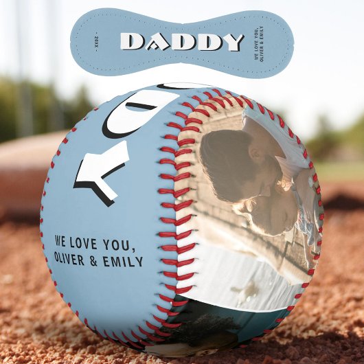 Daddy Dusty Blue Vatertag 3 FotoCollage Baseball
