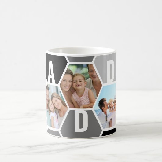 Daddy Editable 5 Foto 5 Letter Honeycomb Kaffeetasse (Mittel)