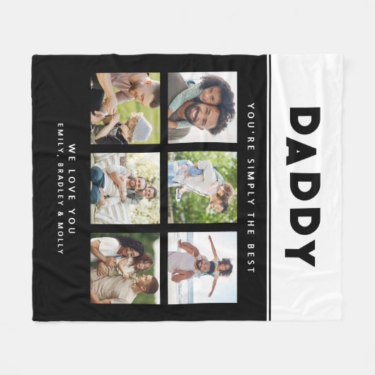 Daddy einfach die beste FotoCollage Personalisiert Fleecedecke (Vorderseite (Horizontal))