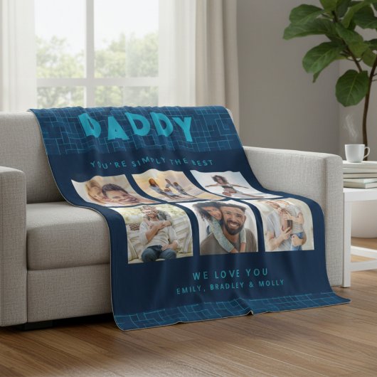 Daddy einfach die beste FotoCollage Personalisiert Fleecedecke