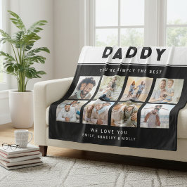 Daddy einfach die beste FotoCollage Personalisiert Fleecedecke