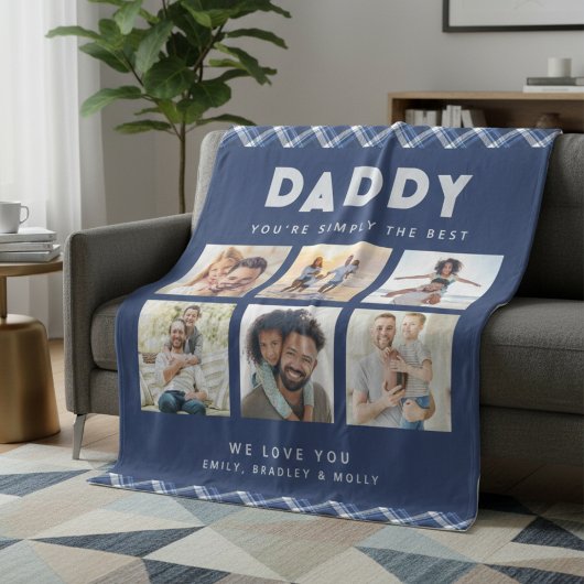 Daddy einfach die beste FotoCollage Personalisiert Fleecedecke