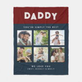 Daddy einfach die beste FotoCollage Personalisiert Fleecedecke (Vorderseite)