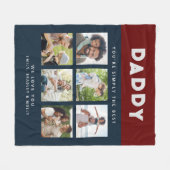 Daddy einfach die beste FotoCollage Personalisiert Fleecedecke (Vorderseite (Horizontal))
