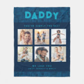 Daddy einfach die beste FotoCollage Personalisiert Fleecedecke (Vorderseite)
