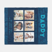 Daddy einfach die beste FotoCollage Personalisiert Fleecedecke (Vorderseite (Horizontal))