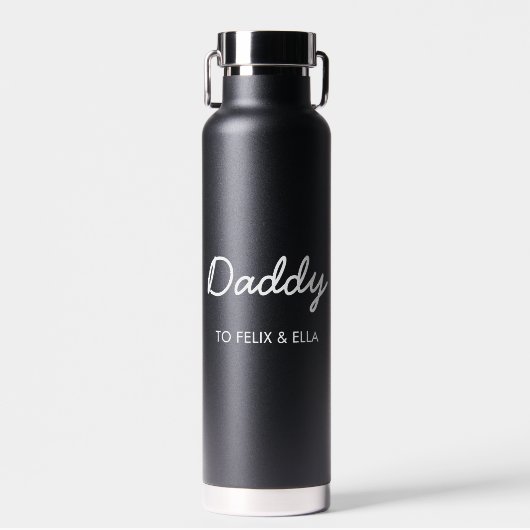 Daddy Elegant Kids nannte den Vater's Day Black Trinkflasche (Vorne)