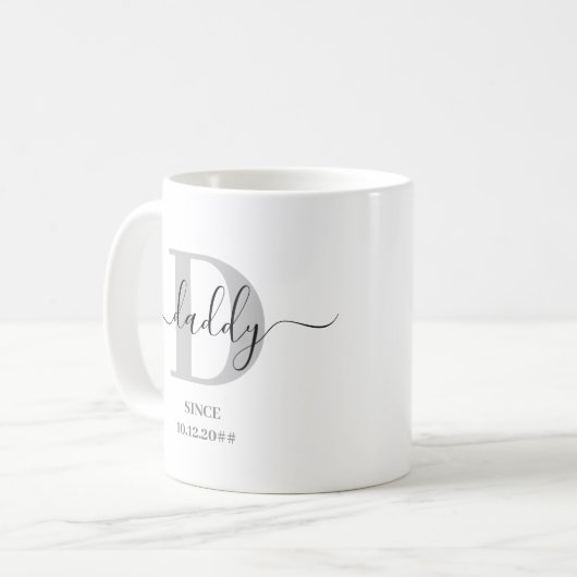 Daddy Elegant Script Monogram Kaffeetasse (Vorderseite Links)