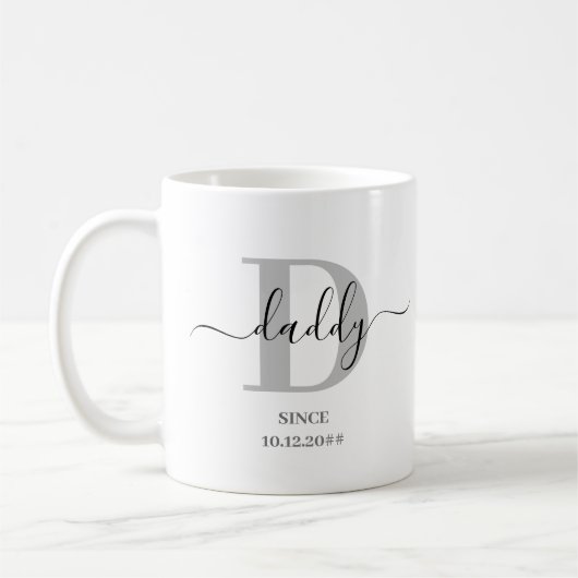 Daddy Elegant Script Monogram Kaffeetasse (Links)