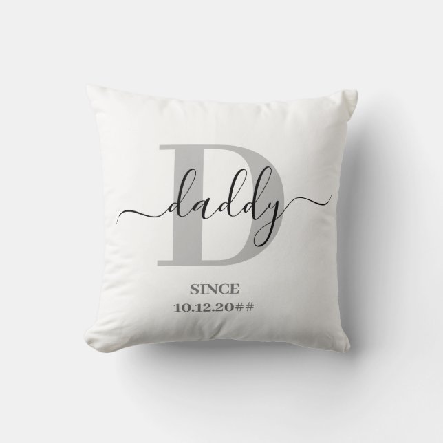 Daddy Elegant Script Monogram Kissen (Vorderseite)