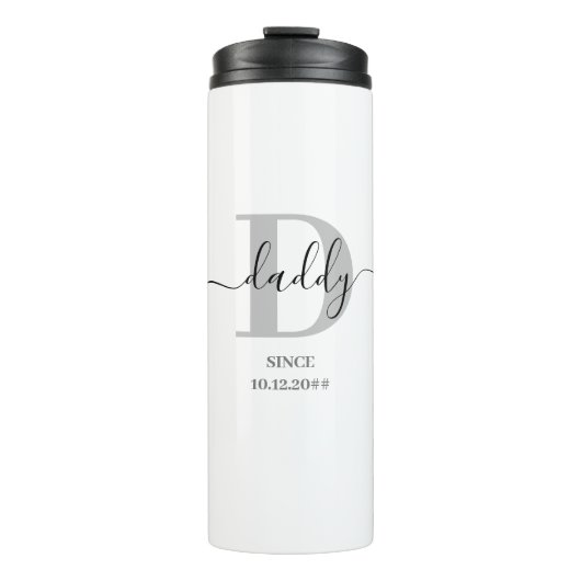 Daddy Elegant Script Monogram Thermosbecher (Vorderseite)