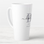 Daddy Eleganter Script-Vater Monogram Silver Gray Milchtasse (Linke Ecke)