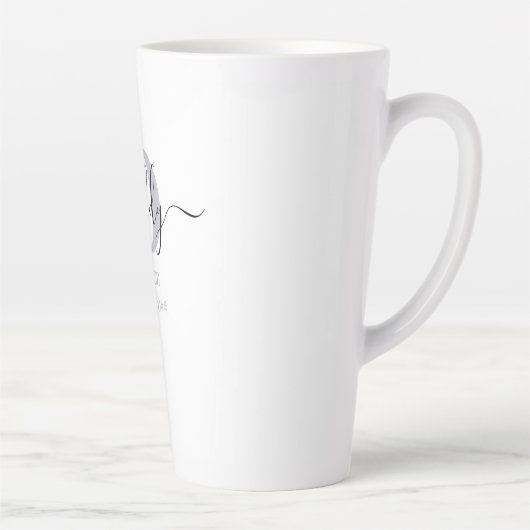 Daddy Eleganter Script-Vater Monogram Silver Gray Milchtasse (Rechts)