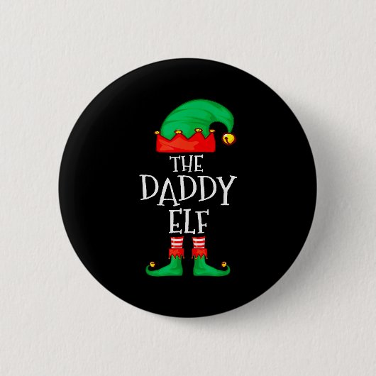 Daddy Elf Family Christmas Daddy Dad Father Elf Sw Button (Vorderseite)
