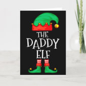 Daddy Elf Family Christmas Daddy Dad Father Elf Sw Karte (Vorderseite)