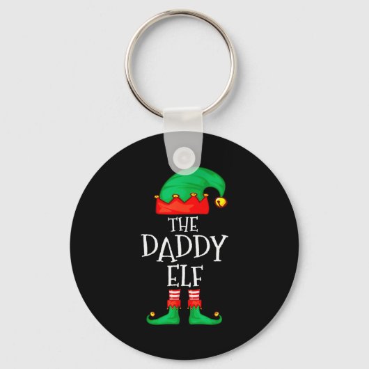 Daddy Elf Family Christmas Daddy Dad Father Elf Sw Schlüsselanhänger (Vorderseite)