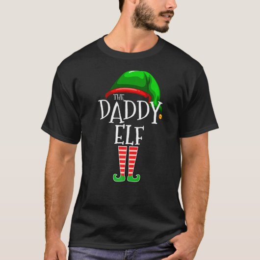 Daddy Elf Family Matching Group Weihnachts-Vater M T-Shirt (Vorderseite)