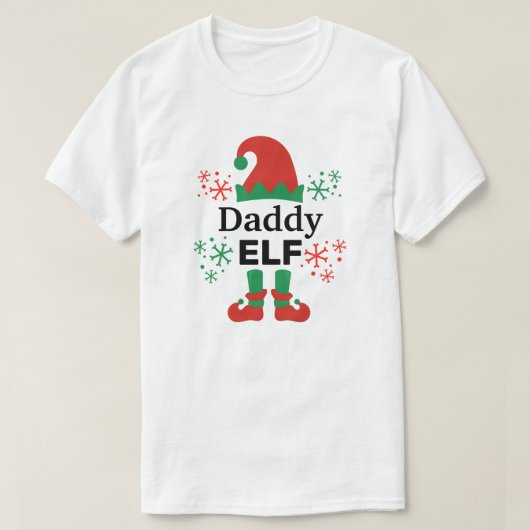 Daddy Elf Men's White Christmas T-Shirt (Design vorne)