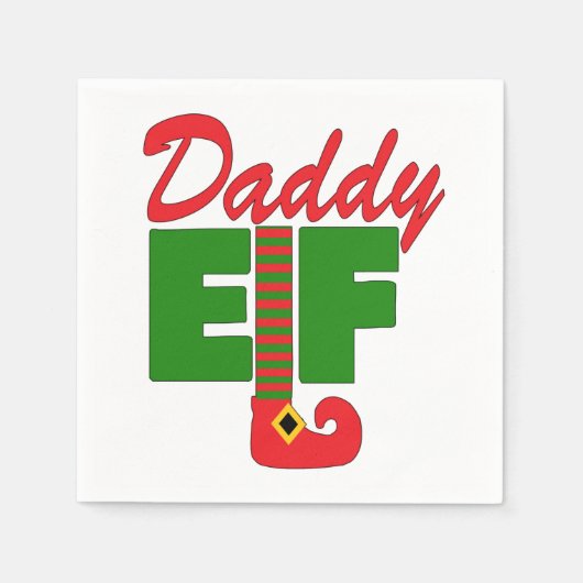 Daddy Elf Serviette (Vorderseite)