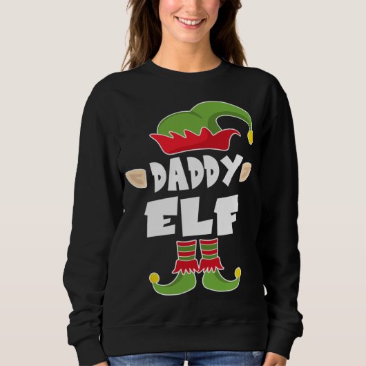 Daddy Elf Squad Vater Weihnachts-Elf-Kostüm Sweatshirt (Vorderseite)