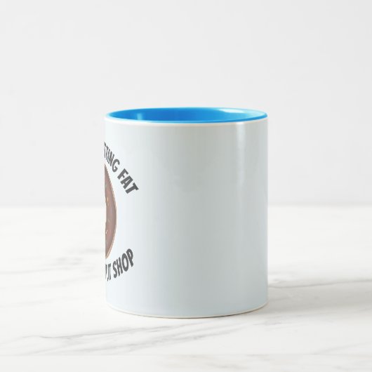 DADDY ERHÄLT FETT AN DER DONUT SHOP-FUNNY ZWEIFARBIGE TASSE (Mittel)