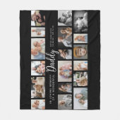 Daddy-Erinnerung 18-Foto-Collage Fleecedecke (Vorderseite)