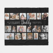 Daddy-Erinnerung 18-Foto-Collage Fleecedecke (Vorderseite (Horizontal))