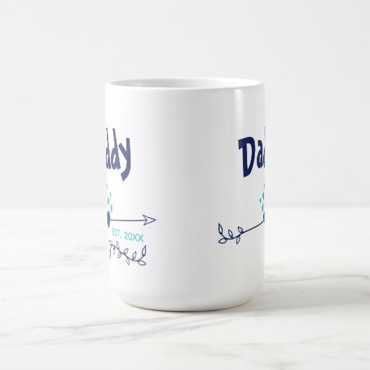 Daddy Est 20xx Herz & Pfeile Zwei Tone Blau Kaffeetasse (Mittel)