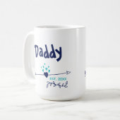 Daddy Est 20xx Herz & Pfeile Zwei Tone Blau Kaffeetasse (Vorderseite Links)