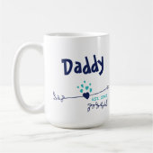 Daddy Est 20xx Herz & Pfeile Zwei Tone Blau Kaffeetasse (Links)