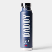 Daddy Established | Custom Date Navy Trendy Trinkflasche (Links)