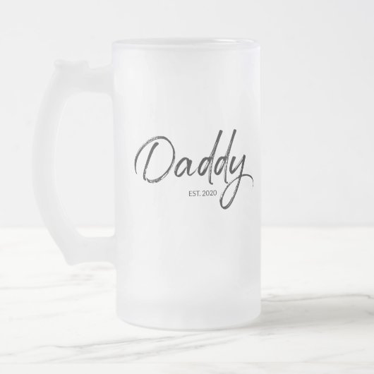 Daddy Established Year Custom Vatertag Mattglas Bierglas (Links)