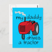Daddy fährt einen Traktor Postkarte (Vorne/Hinten)