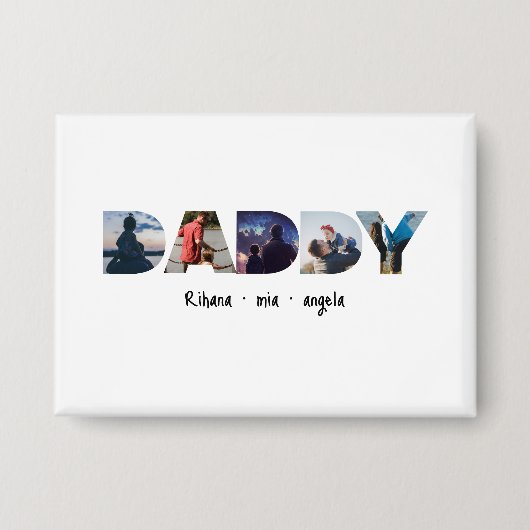 Daddy Father's day personalized photo gift  Button (Vorderseite)