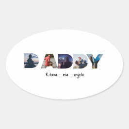 Daddy Father's day personalized photo gift  Ovaler Aufkleber